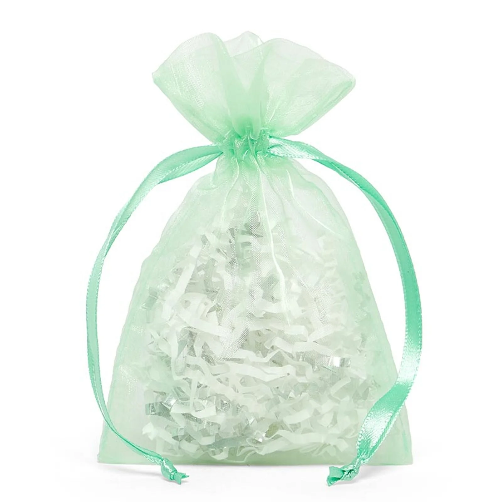 Premium Quality Mint Green Organza Jewelry and Gift Packaging Pouch in Stock