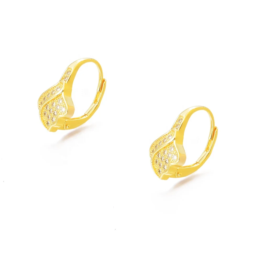 1Pair Korean Fashion Jewelry 18k Gold Plated CZ Brass Hoop Earring Women Stack Huggies Earrings Mini Cartilage Cuff Earring
