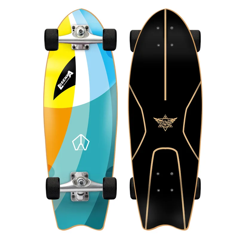 Изготовленный На Заказ 32, 10 дюймов Скейтборд Черный surfskate палубе полной для серфинга, для катания на скейтборде