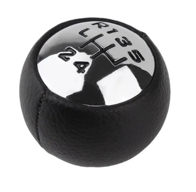 gear shift lever, handball wrapped leather, black gear head for Peugeot 307/407
