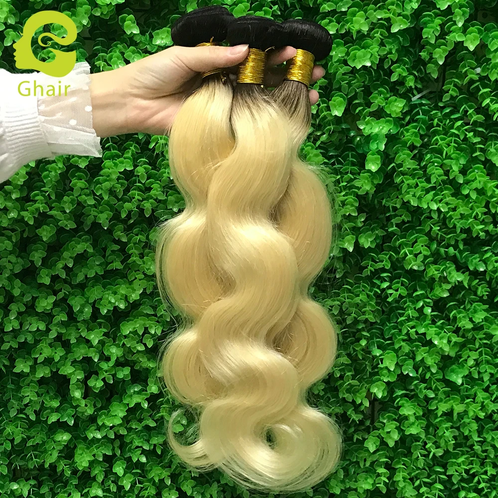 Цветные двухцветные волнистые волосы 1b613 #, оптовая продажа, популярные бразильские человеческие волосы