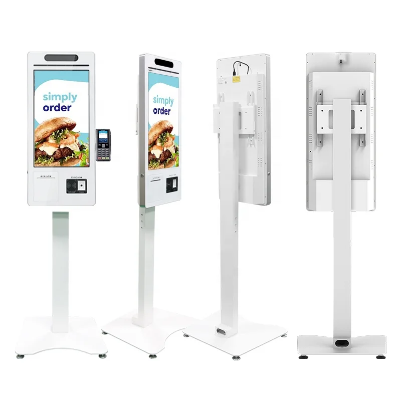 Touch Screen POS Thermal Printer Fast Food Ordering Self Service Payment Kiosk For Restaurant/Store/Park Lot