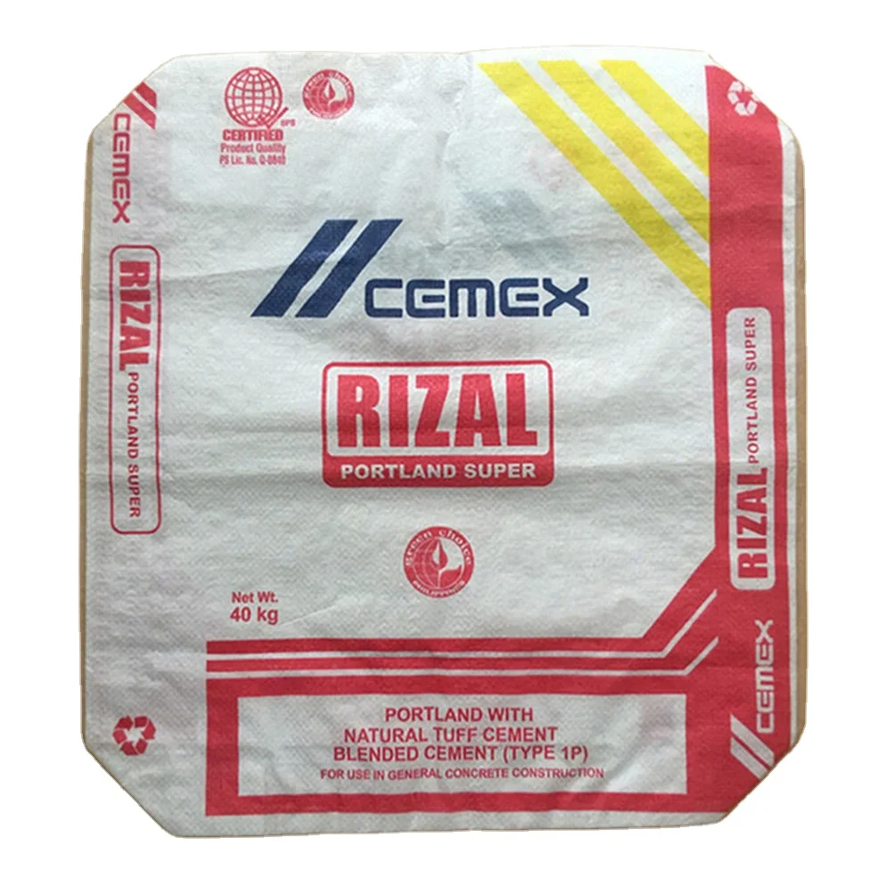 Waterproof Moistureproof Building Material PP Woven Bag Valve Charcoal Ash Block Bottom Cement Putty Tile Adhesive Chemical Sack