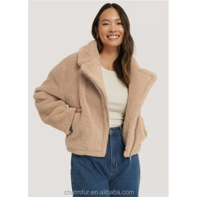 Fashion Women Winter Fur Clothing Short Style Teddy Zipper Jacket