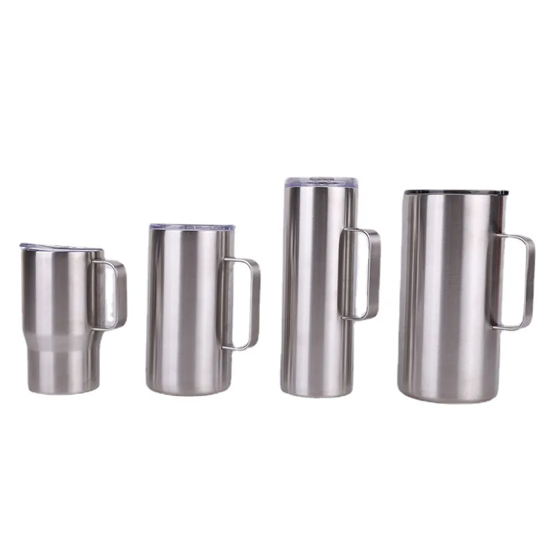 Welcomed stainless steel double wall thermal coffee mug with handle