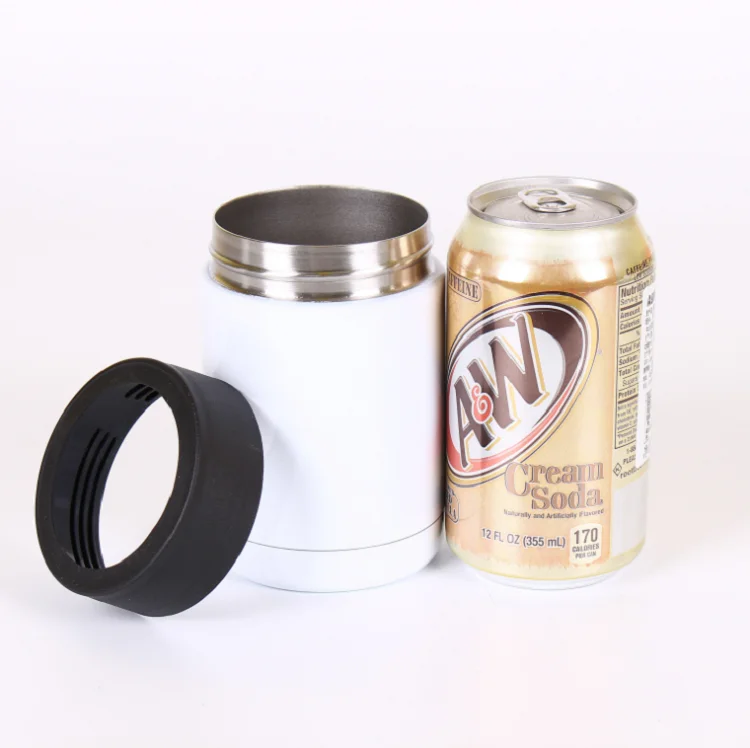 Reusable 12oz vacuum insulated keep cold cancooler white blank for sublimation stainless steel can cooler