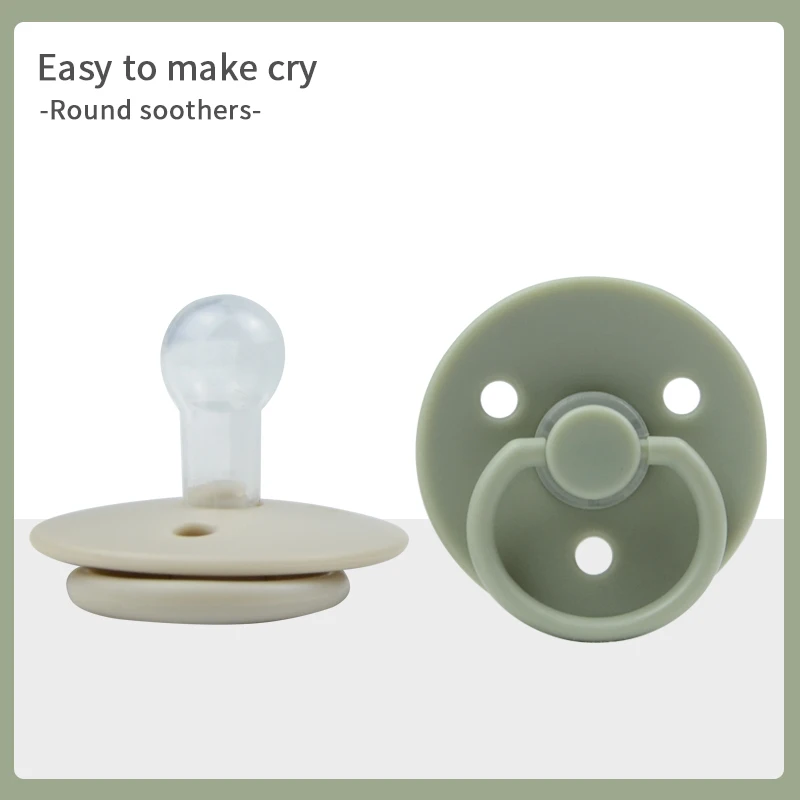 Industry China Wholesale Silicone Pacifier Custom Logo Silicone Newborn Pacifiers Round Shaped Baby Pacifier