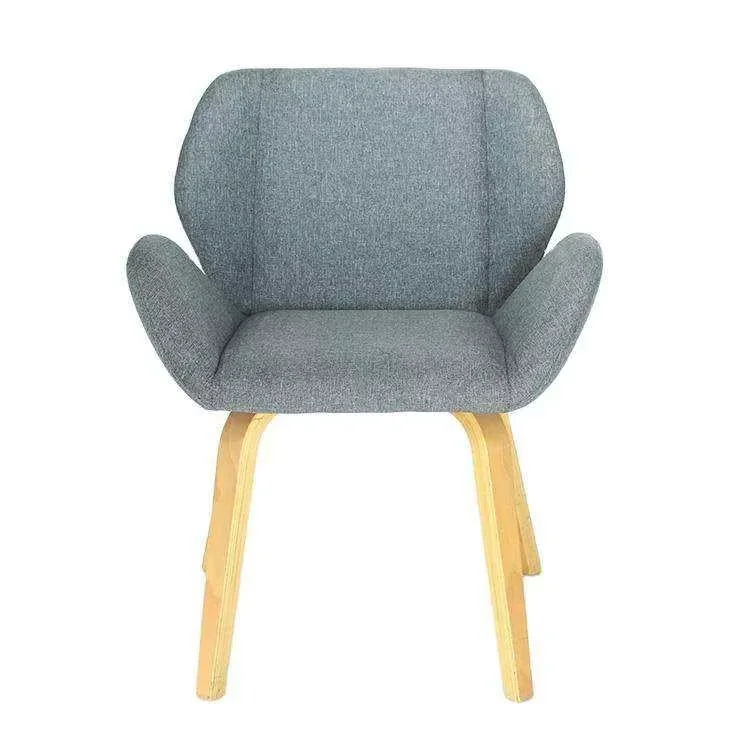Cheap Wholesale Residential Furniture Fabric Cushion Solid Grey Wood Legs Dining Chair