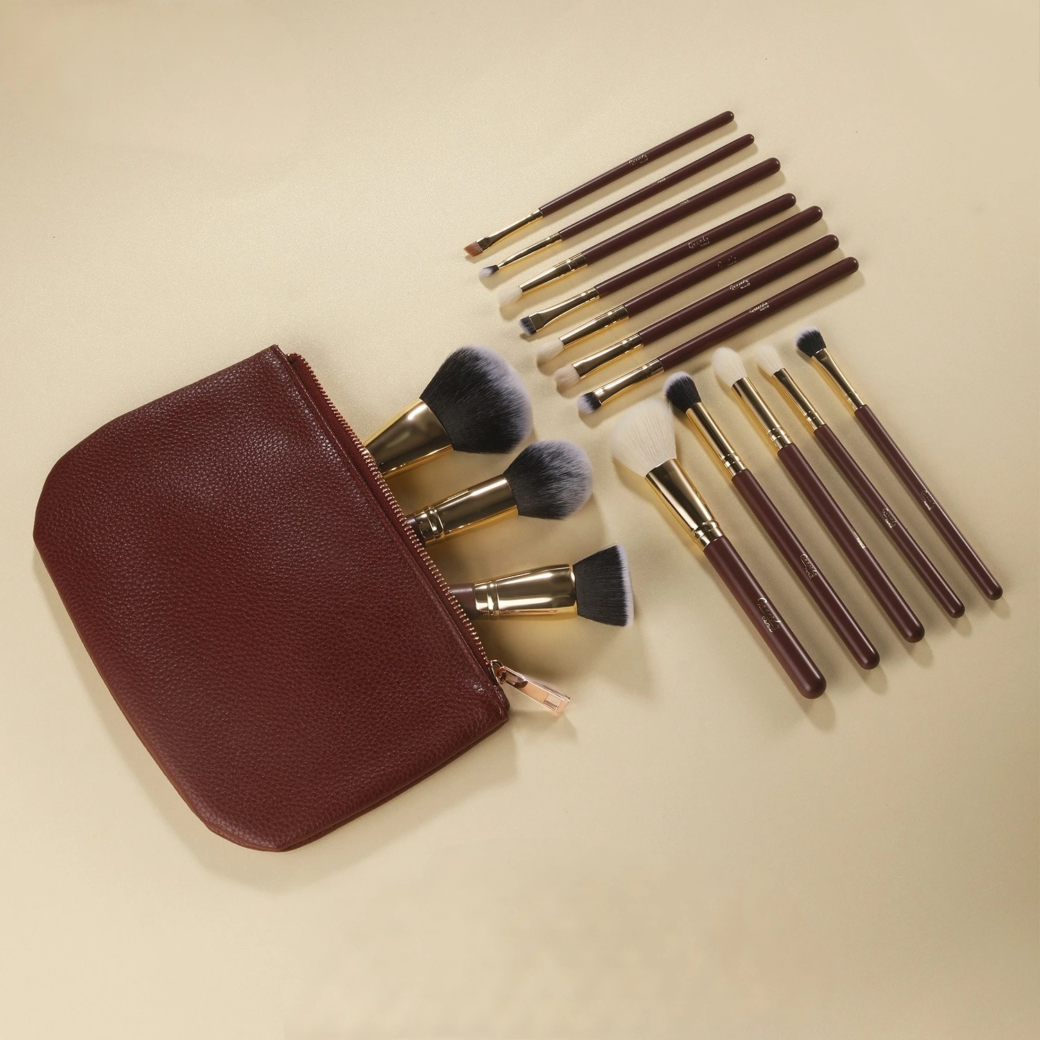 Makeup Brush Set 15pcs Premium Cosmetic Brush Foundation Blush Concealer Eyeshadow Eyebrow Highlight Pink Make Up Brush