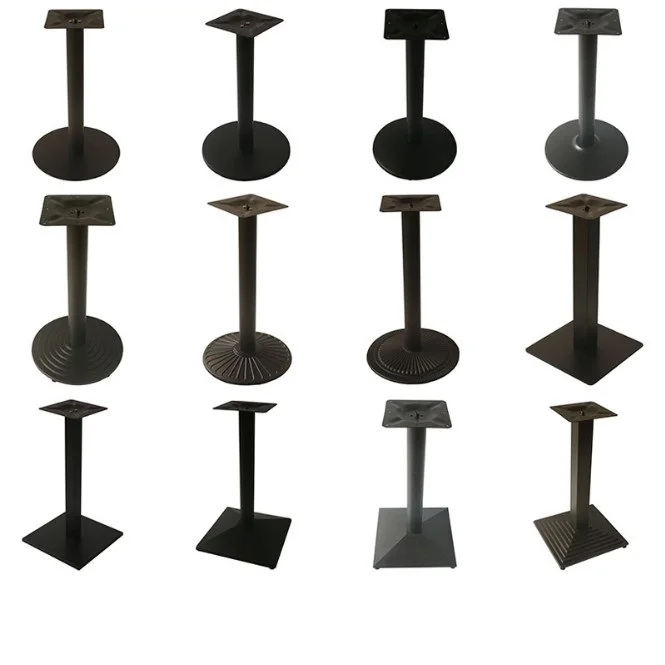 Restaurant industrial crank trumpet wrought metal coffee cast iron dining table base