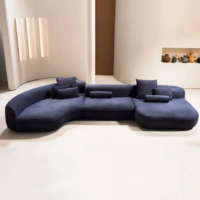 Italian Minimalist Curved Corner Custom Light Luxury Super Deep Seat Wide Combination Sofa