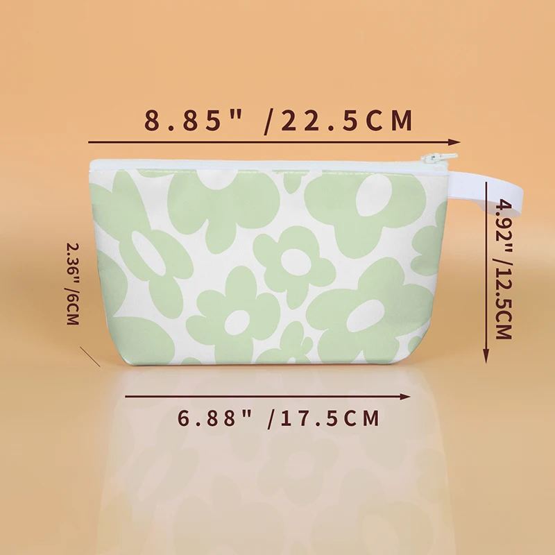 Custom Design Logo Printed Gift Pencil Cotton Canvas Pouch Toiletry Travel Makeup Cosmetic Bag