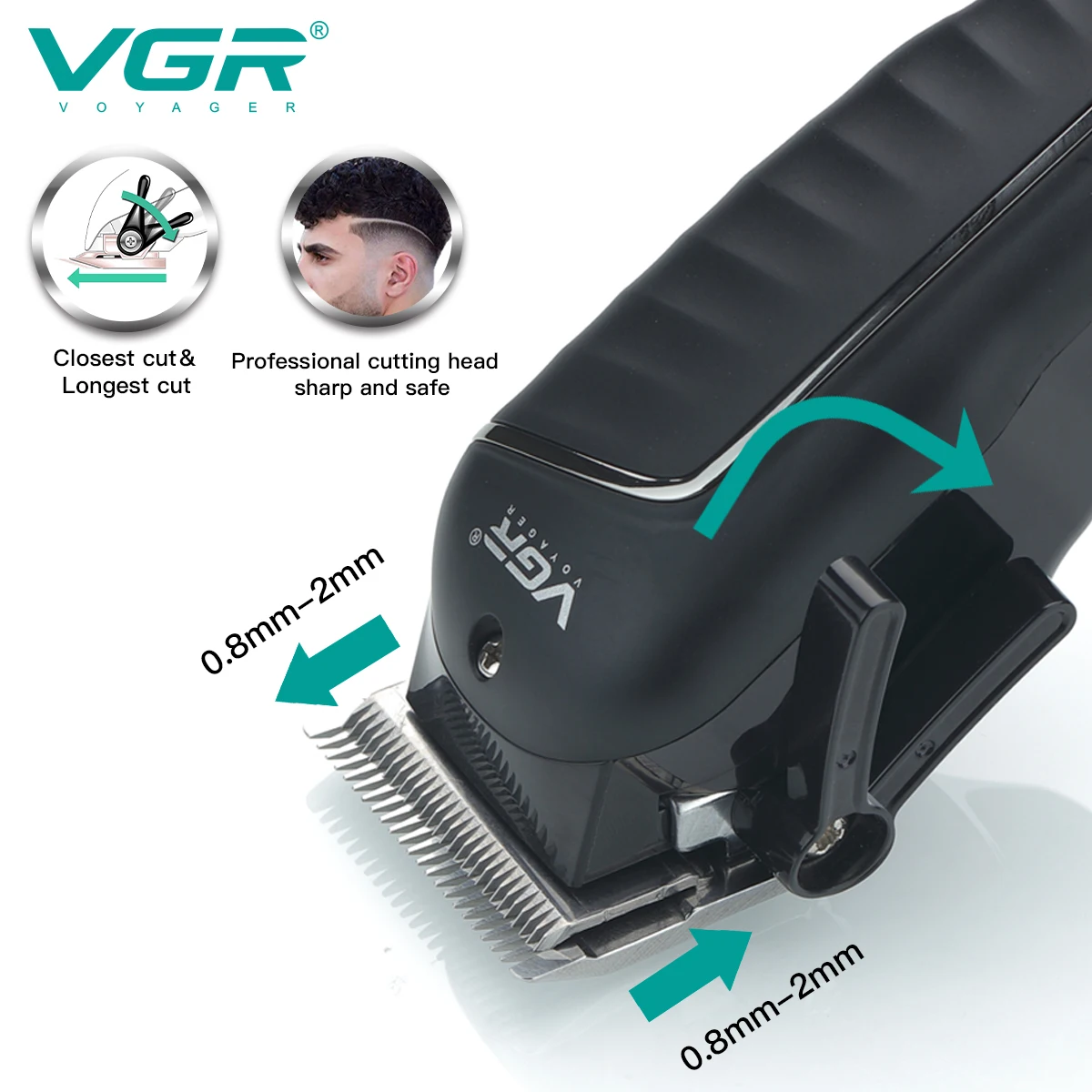Vgr V-683 New Modle Professional Electric Hair Trimmer Cord And Cordless Hair Clipper For Men Hair Cutting Machine