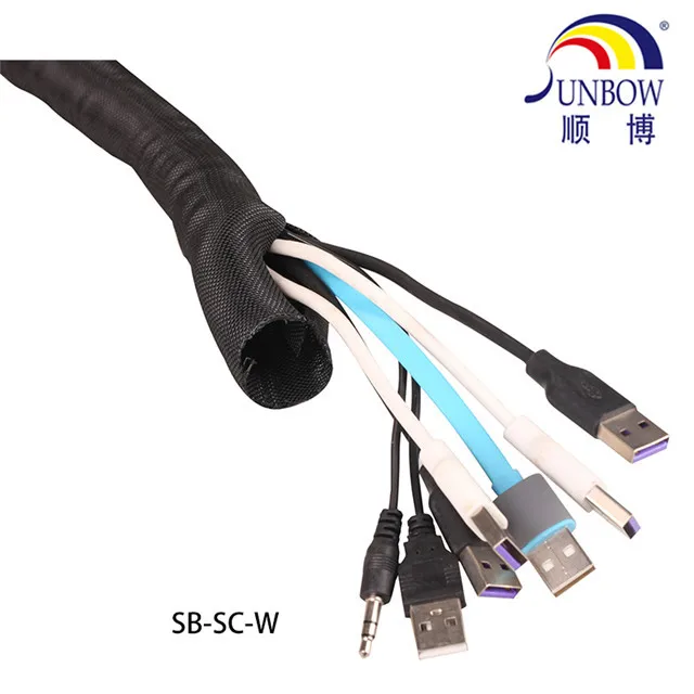 Плетеный плетеный рукав 1/4 PET самозакрывающийся кабель управления