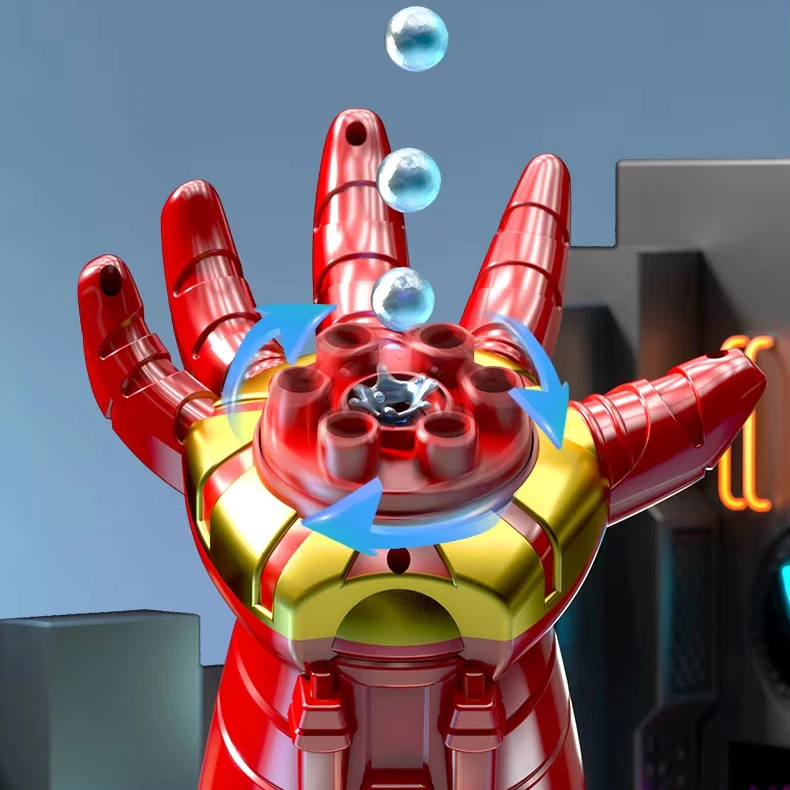 Hot Sales Rechargeable Electric Arm Pinball Toy Gun Kids Strong Power Colorful Lights Man Plastic Bubble Machine Play Cool Iron