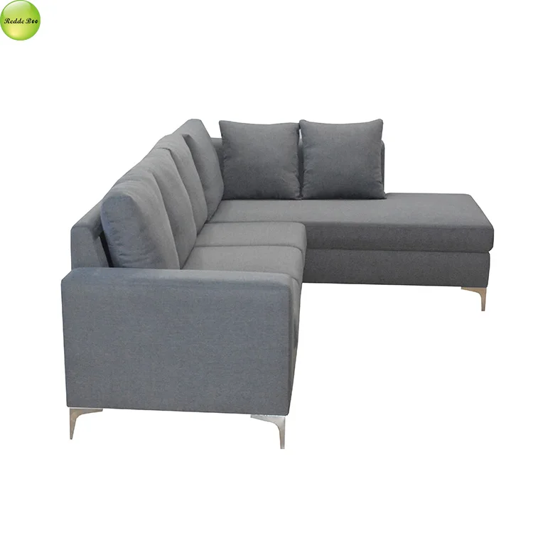 Factory wholesale Germany sofa upholstery linen fabric couch 1shape 7 seater sofa for bedroom use