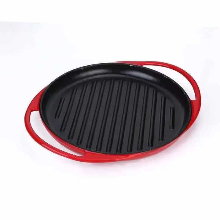 Wholesale Enamel Cast Iron Round Non-stick Grill Griddle Cooking Pan