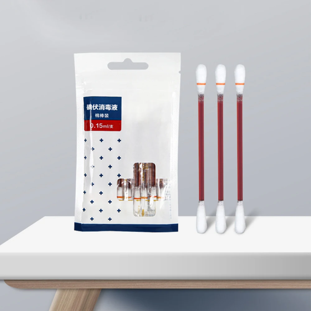 Cheapest Price Plastic Box Packed Iodophor Sterile Povidone Iodine Liquid Filled Cotton Swab