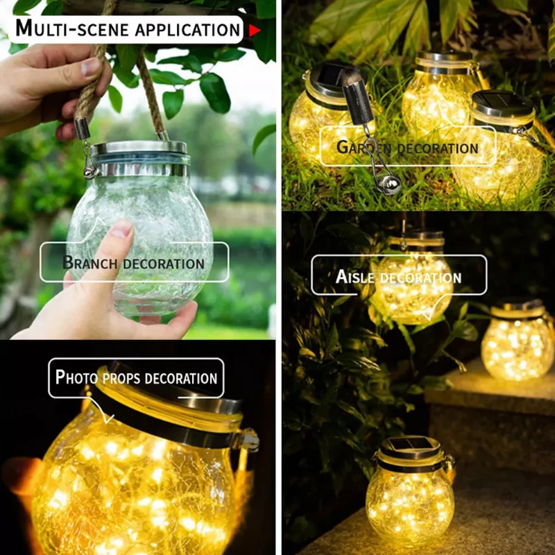 Solar Light Decorative Lamp Glass Ball Light Outdoor Lantern Waterproof Lighting Outdoor String Light Outdoor Lighting