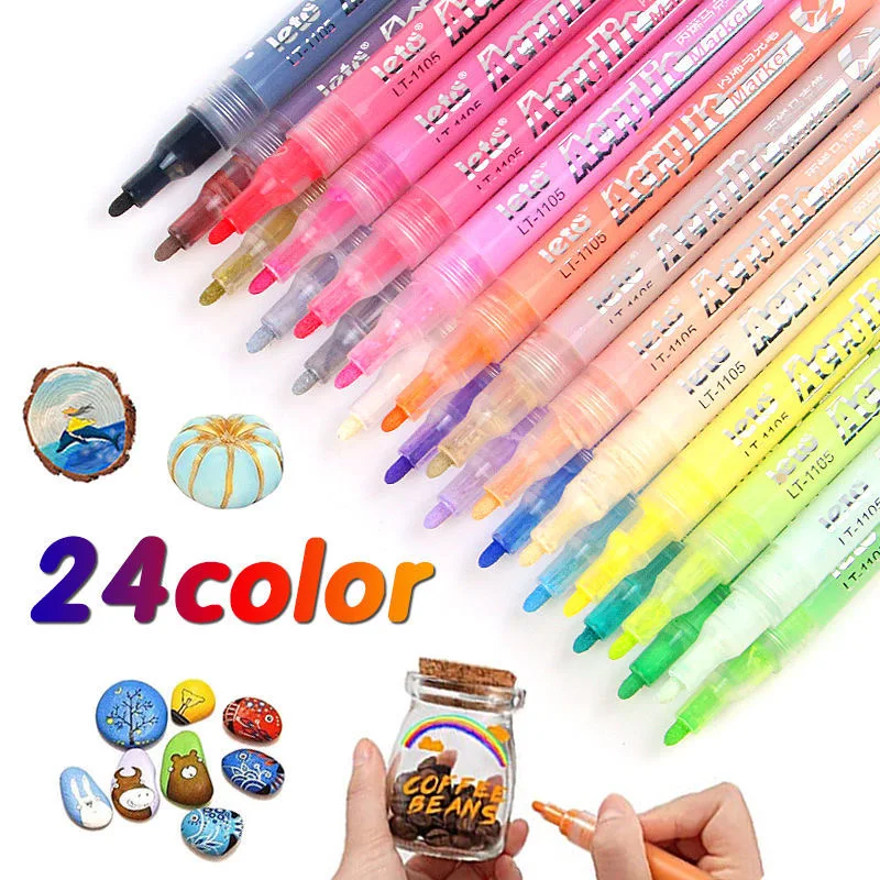 Новое поступление, керамическая ручка-маркер для шин, 12/18 цветов, набор, сделай сам, детский Перманентный акриловый маркер для краски на водной основе