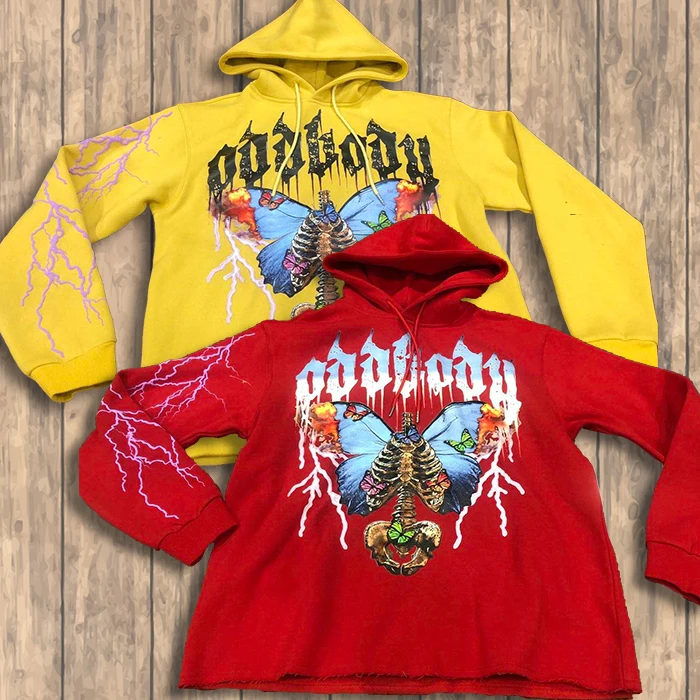 huili low moq custom foam print graphic hoodie men thick 3d puff print cut dege cropped raw hem hoodies