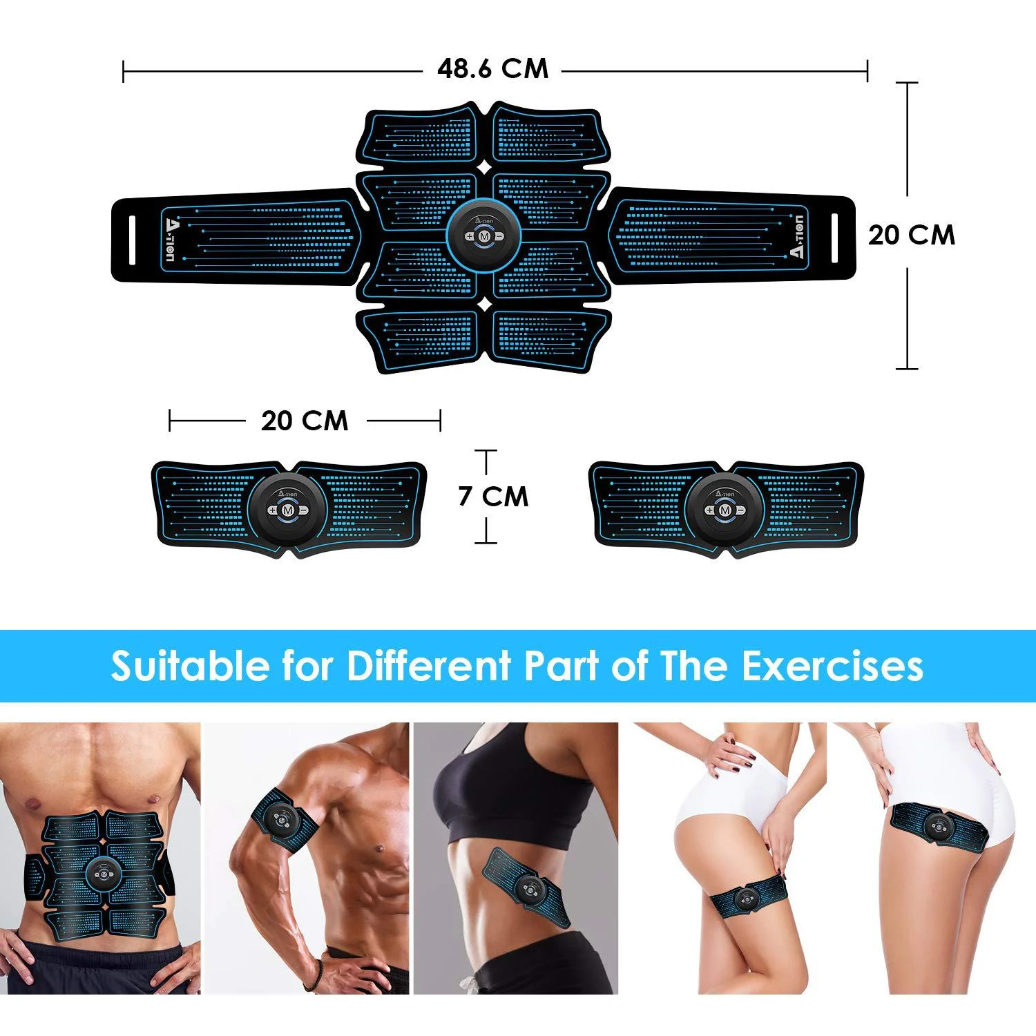 Top Sales EMS Muscle Stimulator Machine ABS Stimulator Portable Abdominal Toning Belt Weight Loss Massager Fitness Massage