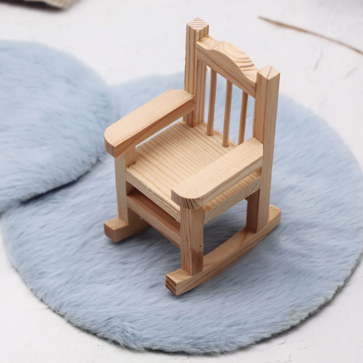 Soft 1/12 Scale Dollhouse Mini Plush Carpet Miniature Simulation Floor Mat Home Decoration Accessories