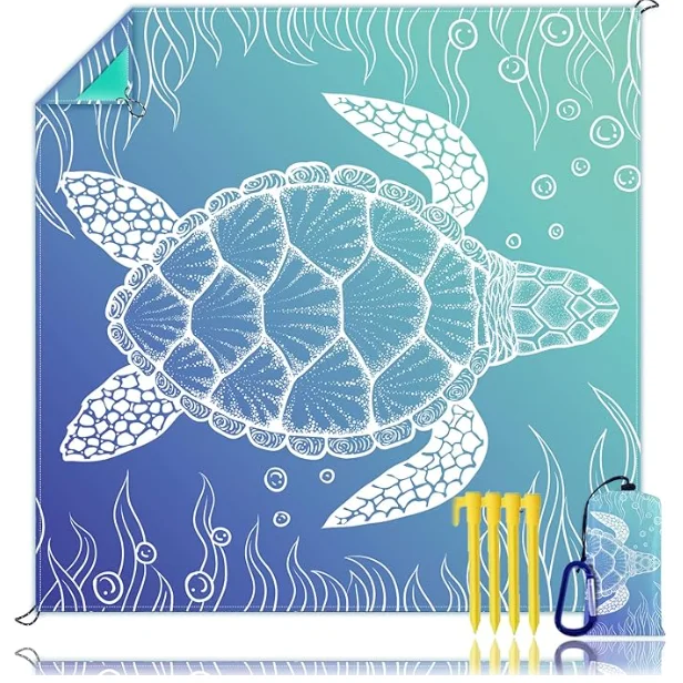 Beach Blanket, Waterproof Sand proof Beach Mat Lightweight Picnic Blanket Portable Picnic Mat for Outdoor Travel Camping Blanket