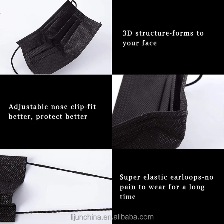 High quality fashion Black white nice disposable face mask face masks Mediccal Disposable mask for hospital