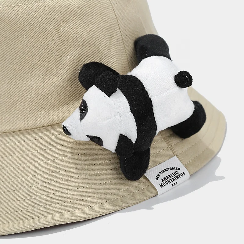Wholesale Newest Design Panda Doll Cute Fashion Outdoor Travel 6 Colors Foldable Cotton Bucket Hat Original