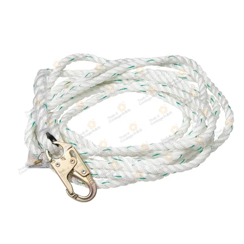 White with Yellow,Red,Green,Blue Tracer Trust-K Cordage Premium High Tension Safe Lifeline