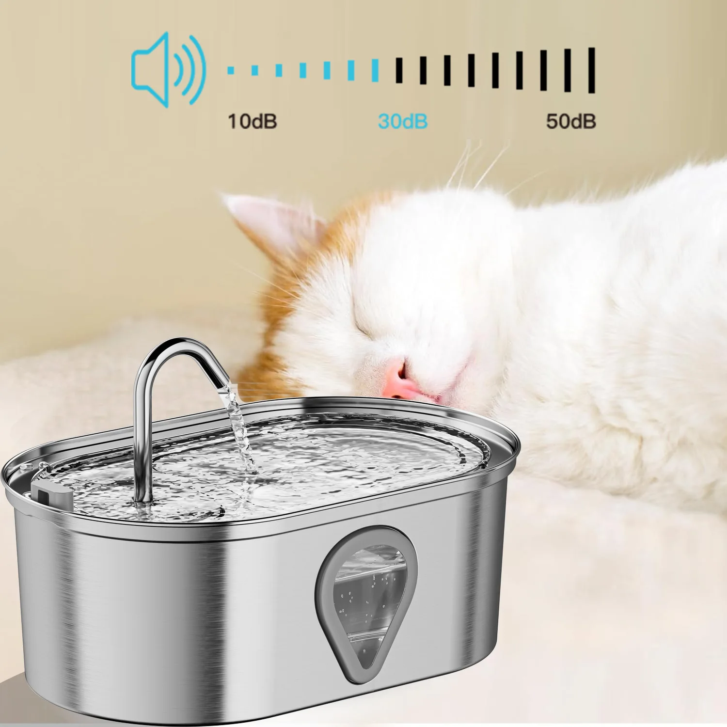 Stainless Steel Automatic Pet Water Dispenser Eco-Friendly 5L Indoor Fountain with Metal Faucet for Cats and Dogs
