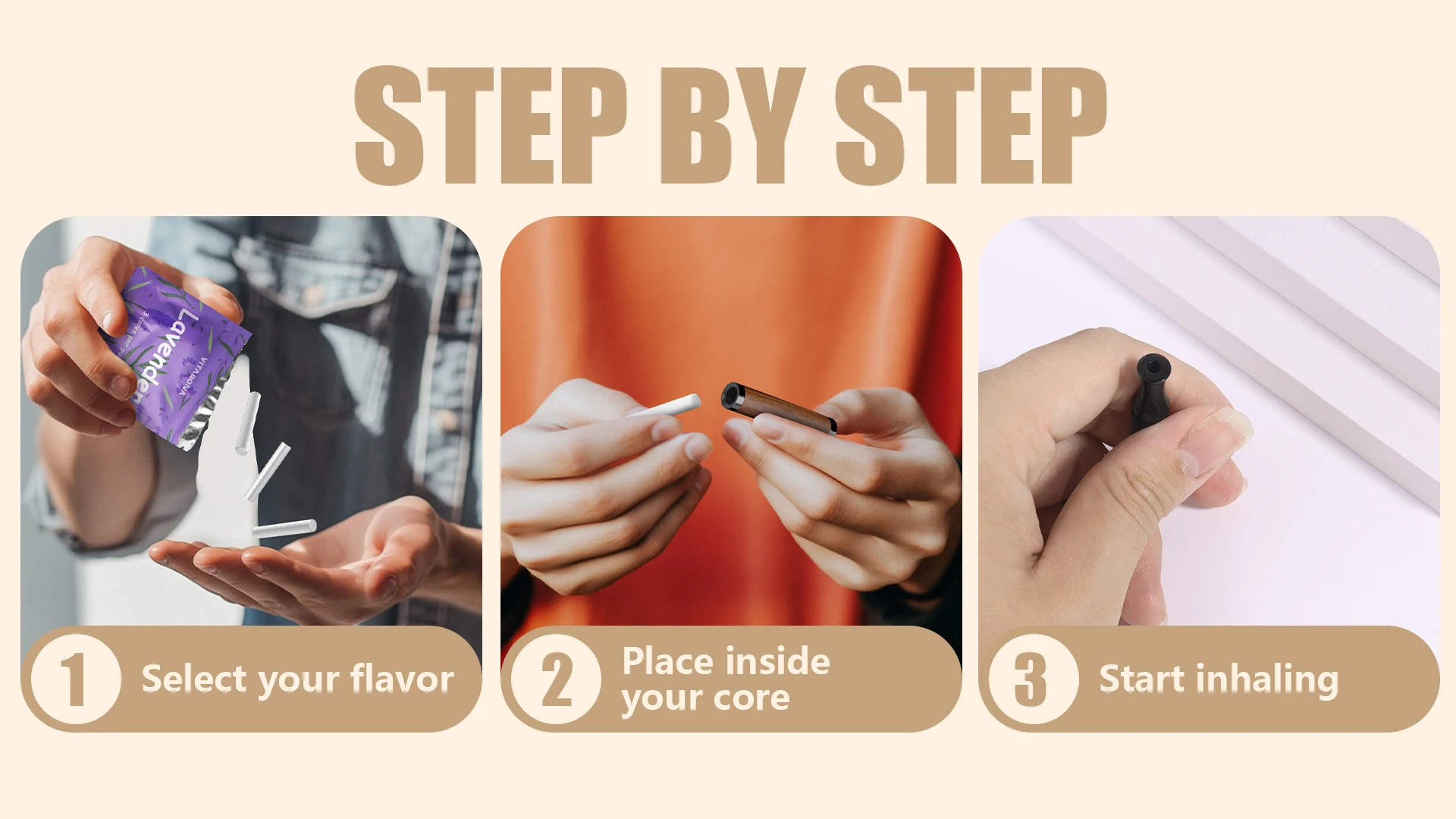 Nasal Aromatherapy Essential Oil Inhaler, Quit Smoking Inhaler Stick, Wooden Personal Diffuser for Essential Oils