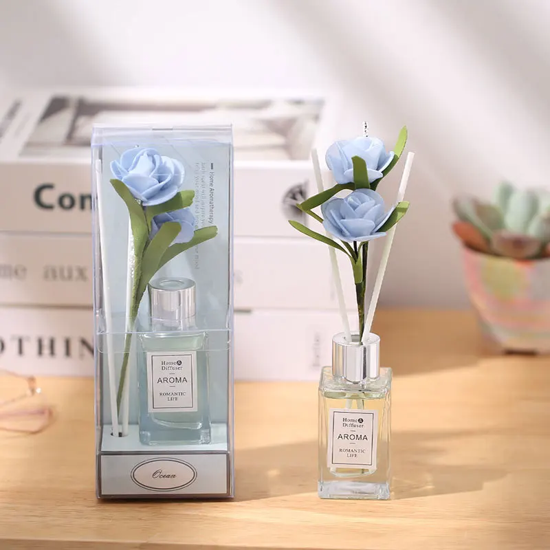 OEM Home Fragrance Luxury Glass Oil Stick Aroma Reed Diffuser with Package Box