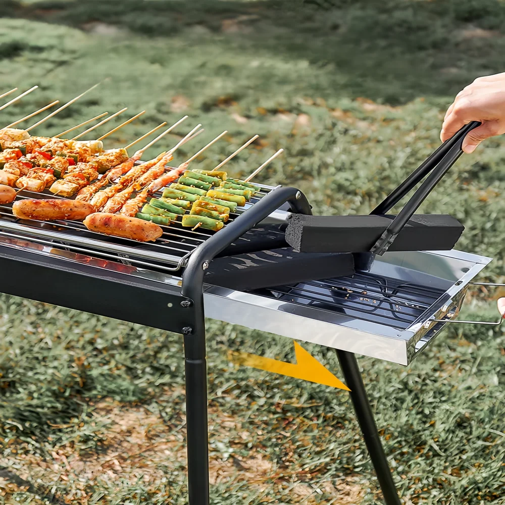 Multifunctional Storage Rack Charcoal Barbecue Grills Stainless Steel BBQ Grill