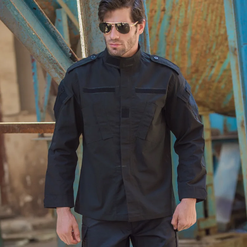 Черный костюм ACU второго поколения униформа Rip-Stop Высококачественная Полиэстеровая/хлопчатобумажная ткань