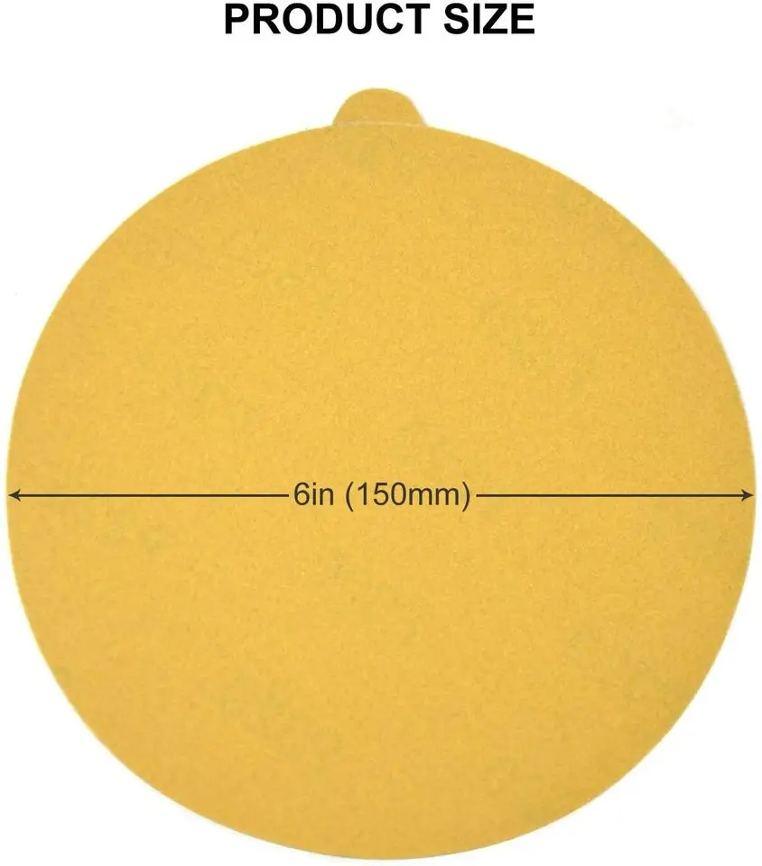 50pcs-set 1500pcs-carton 6-Inch 400 Grit PSA Adhesive Sanding Discs Sticky Back Sandpaper for DA Sander Abrasive Tools