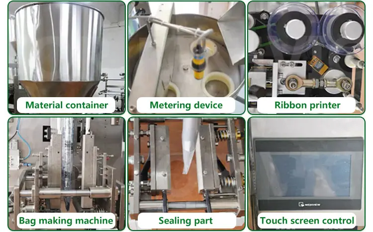 1-100g Fully Automatic Weighing Sugar Grain Bag Sachet Partical Granule Packing Machine