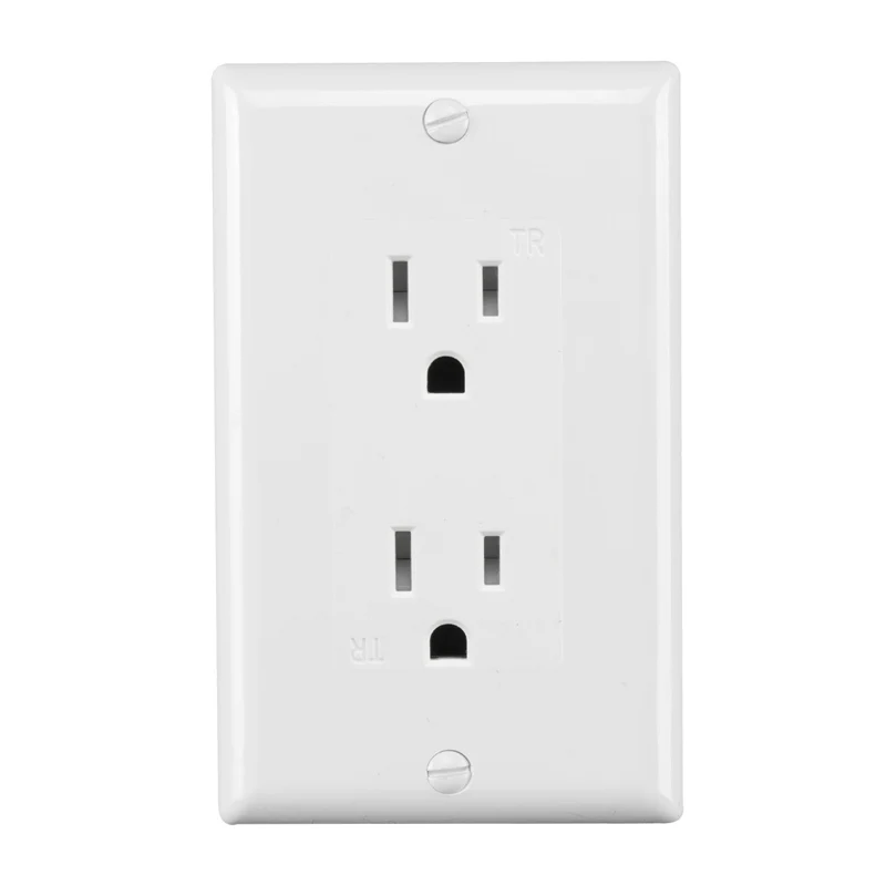 Hooanke NEMA 5-15R 15amp 125V US Decorator Duplex Electrical Wall Receptacle Outlet Socket With Tamper Resistant