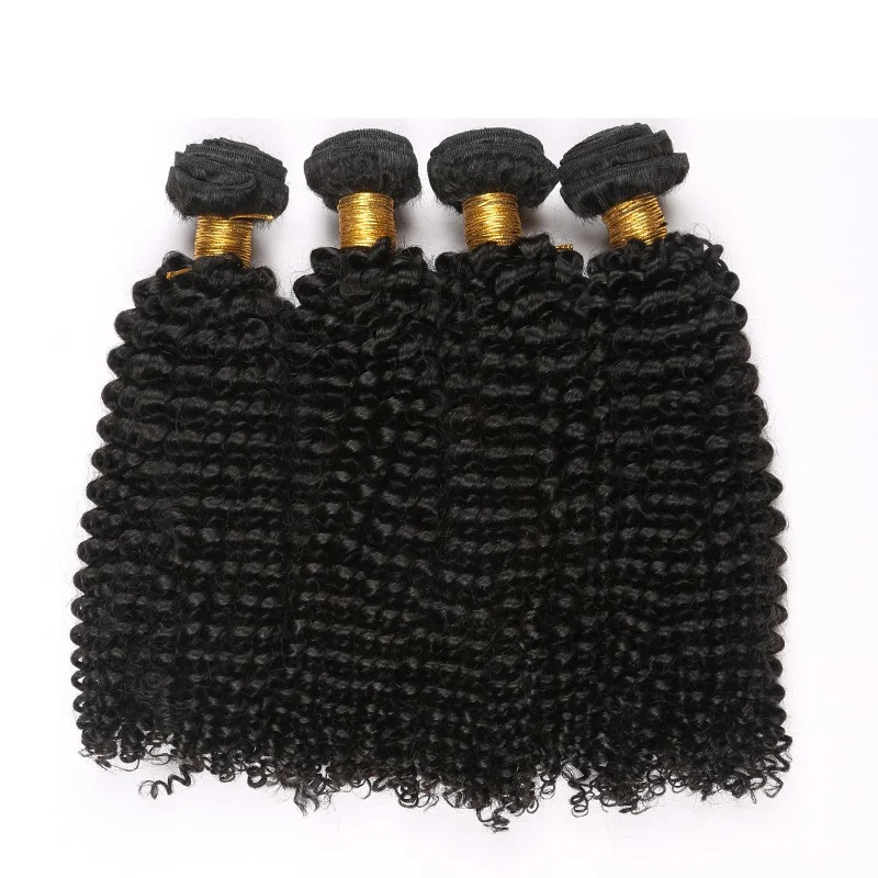 Hot Wholesale Unprocessed indian hair bundles kinky curly Full Cuticle Long Lasting Human Hair Weft in stock