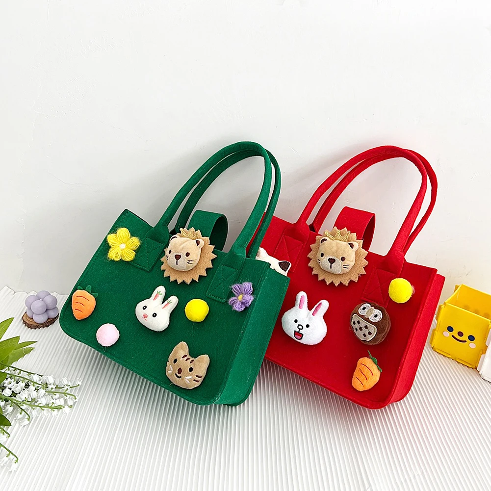 Children Doll Felt Sculpture Female Handbags Cartoon Party Gift bags Gift Bag Birthday Luxury Children Tote Shopping Bags