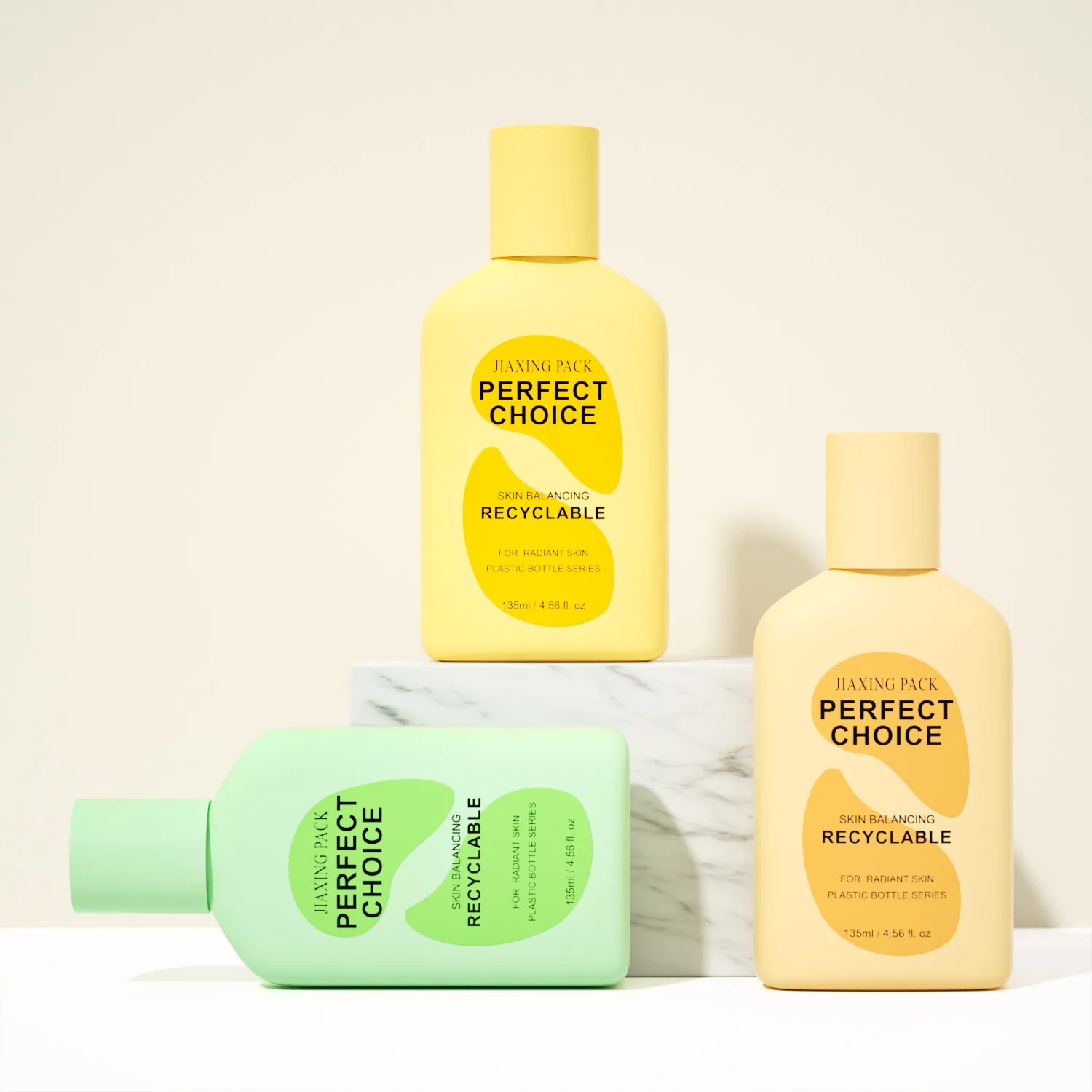 Wholesale custom empty luxury skincare packaging unique PET plastic cosmetic face toner bottle with screw lid