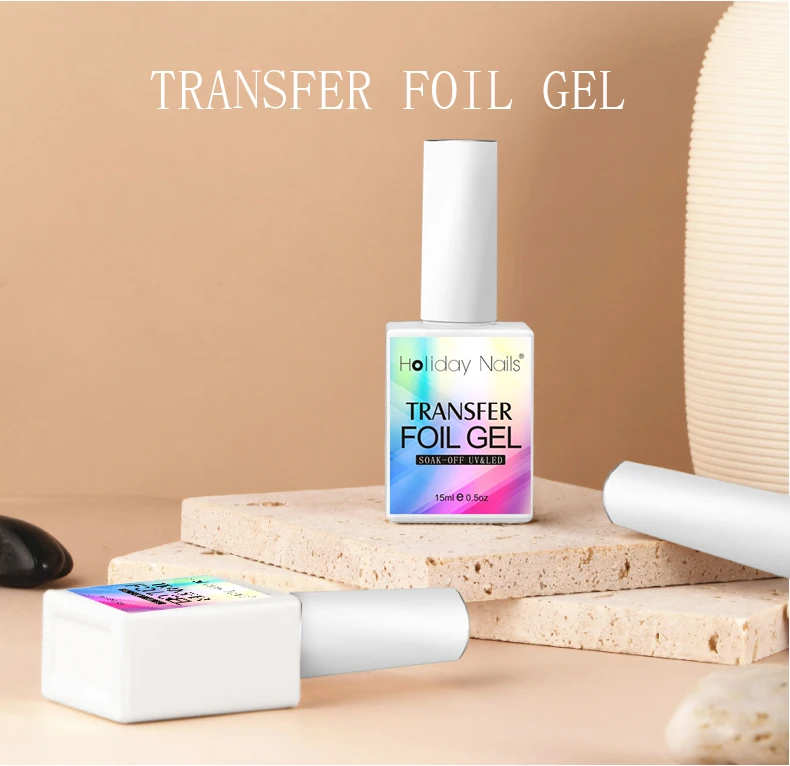 15ml Semi Permanent Soak Off UV LED Nail Foil Glue Gel Nail Polish Transfer Foil Gel for Nails Glue Art Stickers