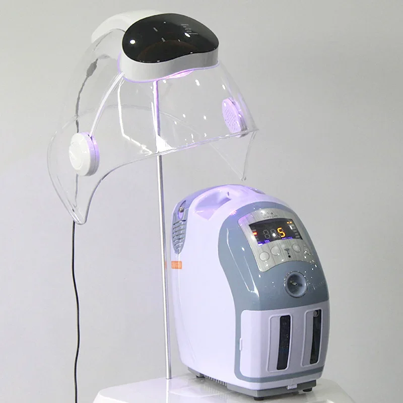 Led Facial Machine SPA Face Light Therapy Skin Rejuvenation Whitening Care 7 Colors Oxygen Facial Machine Oxygen Jet Mask Dome