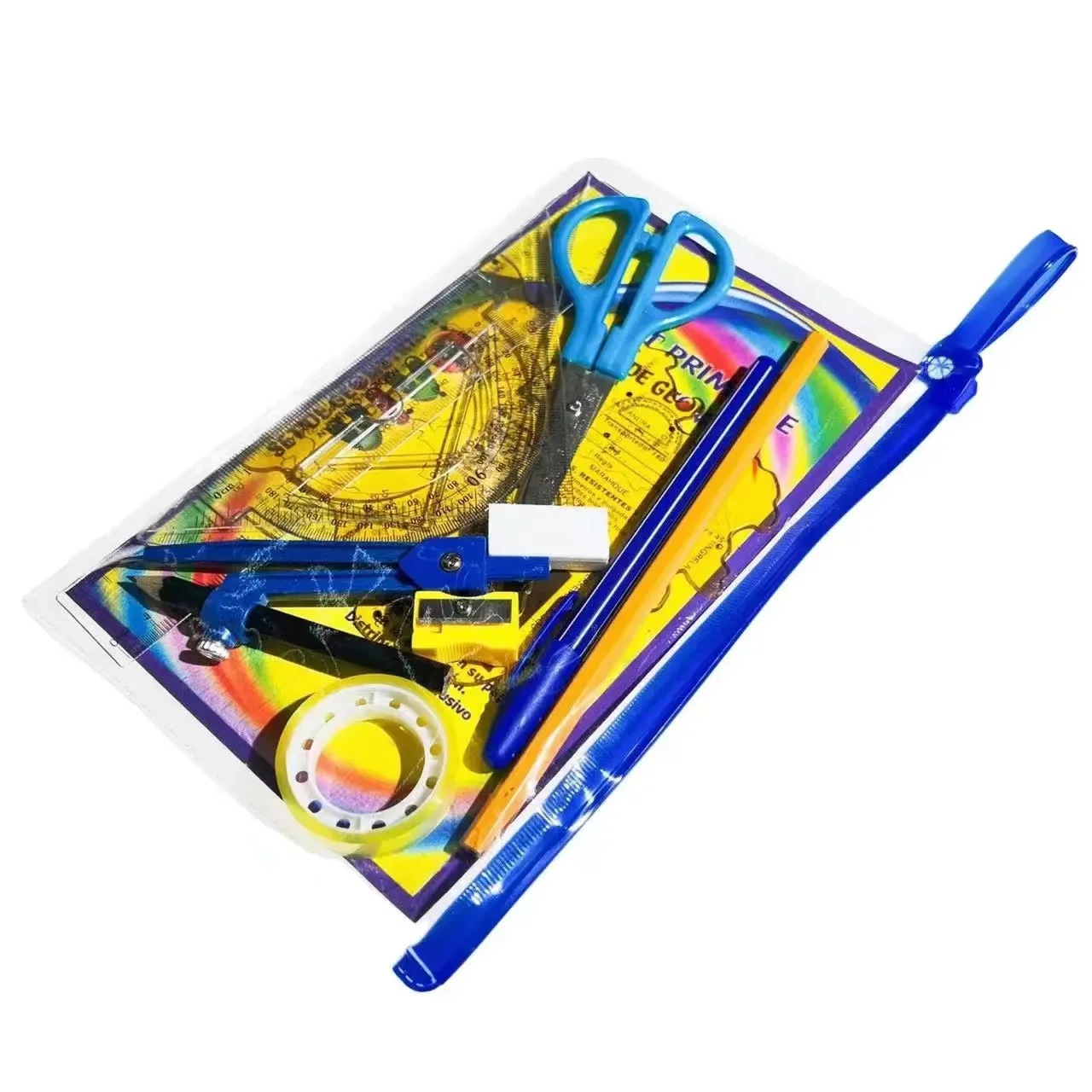 Africa student back to school  Geometric Pencil Sharpener Eraser Adhesive Tape Kids And School  Math Stationery Set