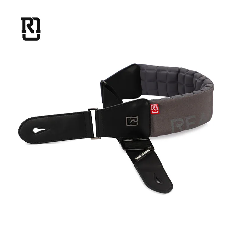 RealMission Amand leather Guitar Strap Wholesale Adjustable Pearl Cotton for Electric Guitar Bass Folk Instrument Accessories