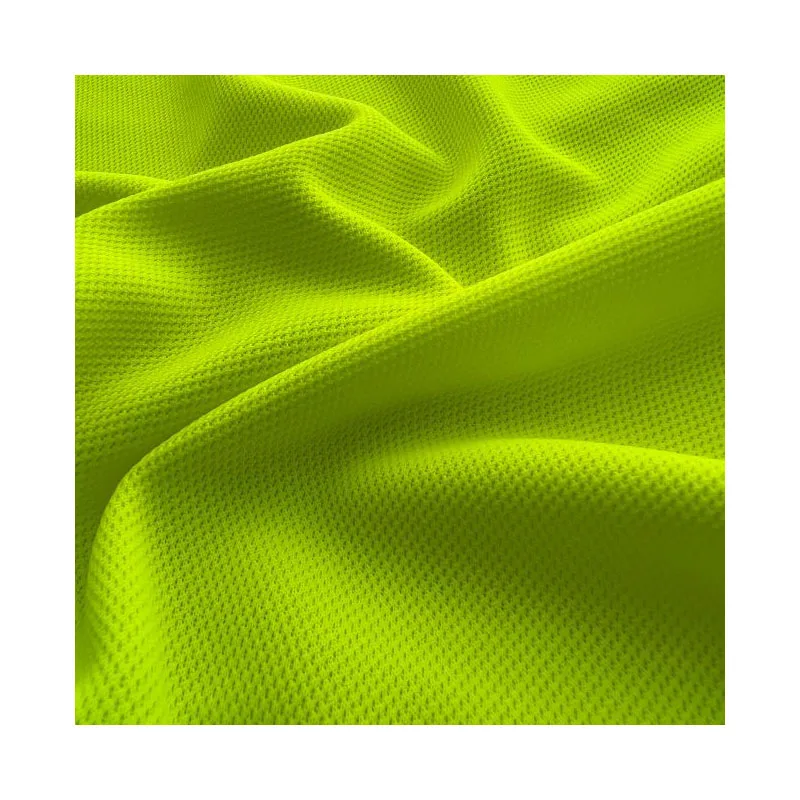 Fluorescent Yellow Quick Dry Bamboo Knitted 50 Polyester 50 Cotton Fabric