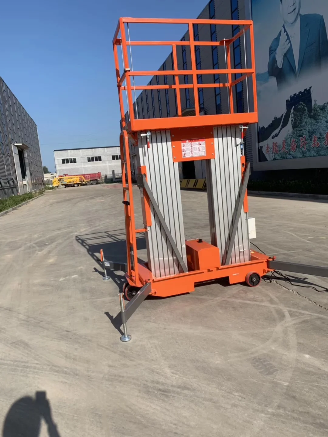 6m 8m 10m 12m man lift push around vertical mast lift single mast aerial work platform lift table