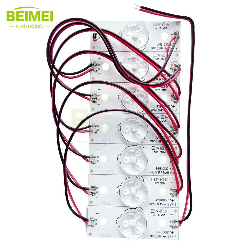 TV LED backlight Single lamp convex mirror with wire 1LED 3V/6V 1W/2W 50MM 7pcs/set  for TV replacement