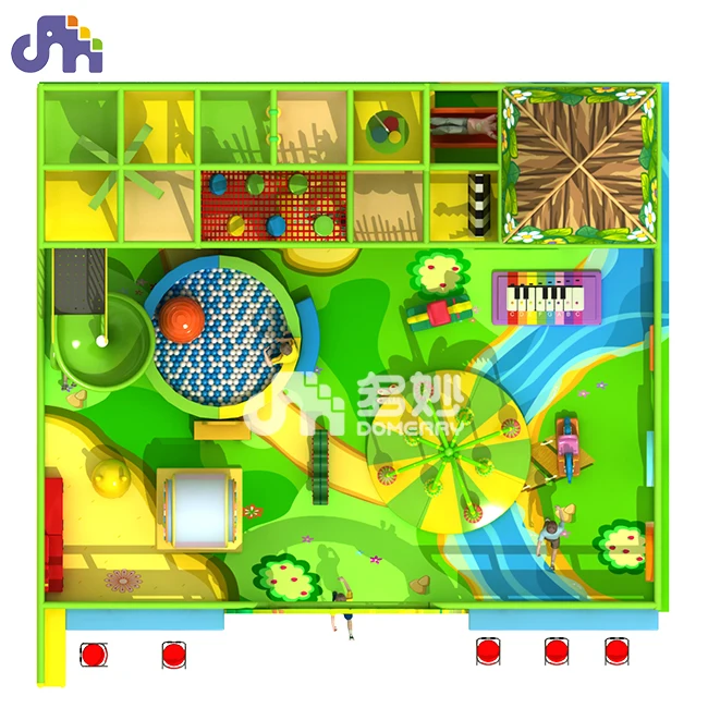 commercial jungle theme children slide activity indoor play center play ground kids amusement